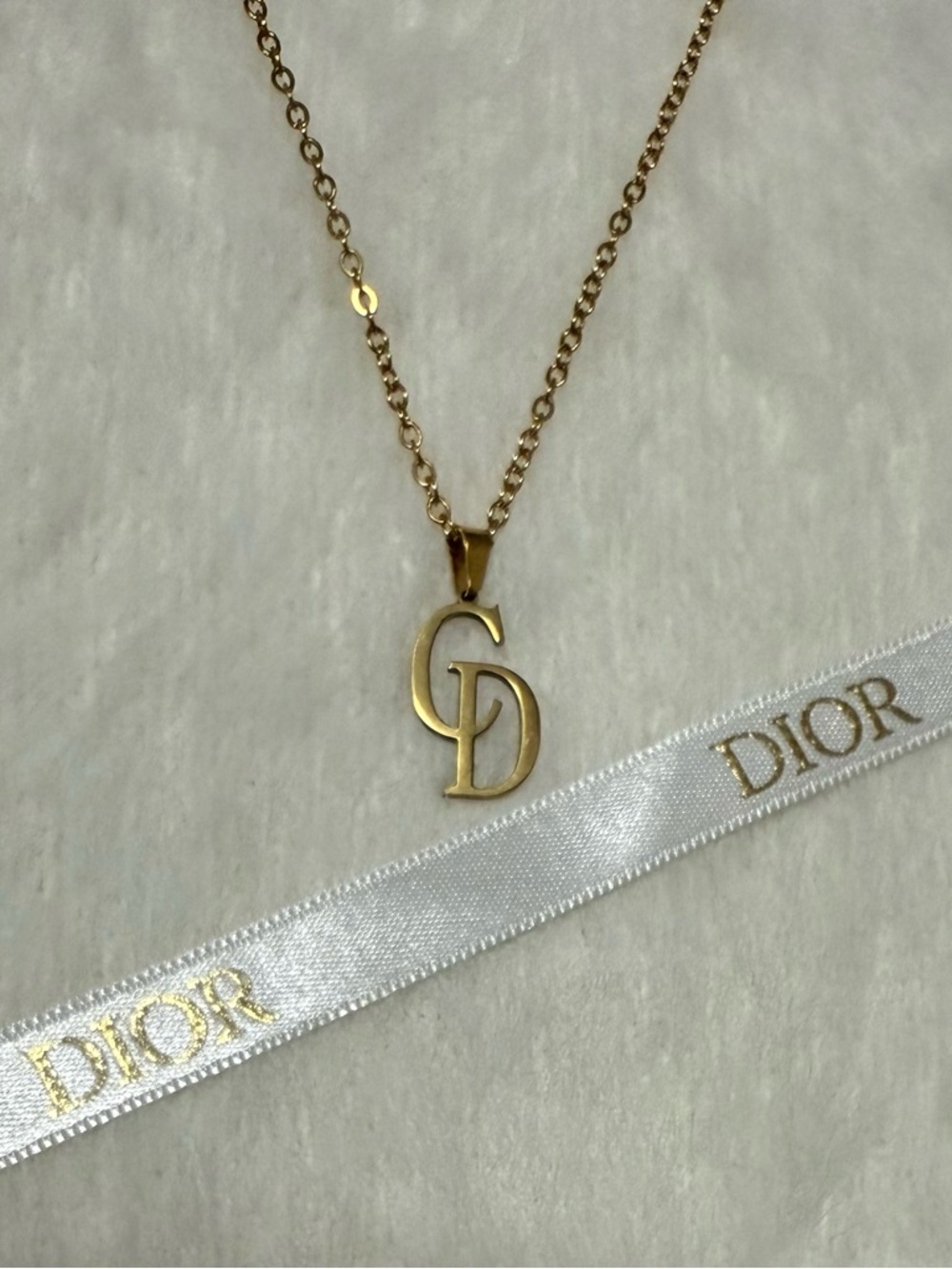 Monogram CD Pendant Necklace Fashion Jewelry
